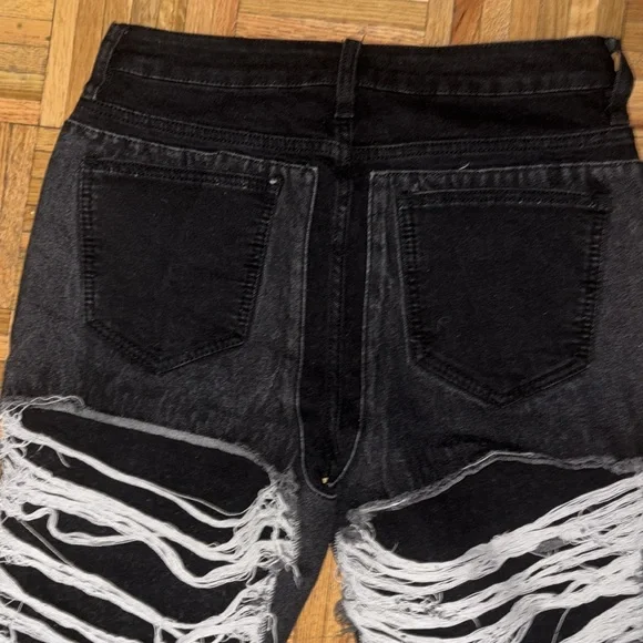 Fashion Nova Black Shredded Bootcut Jeans - Picture 7 of 7